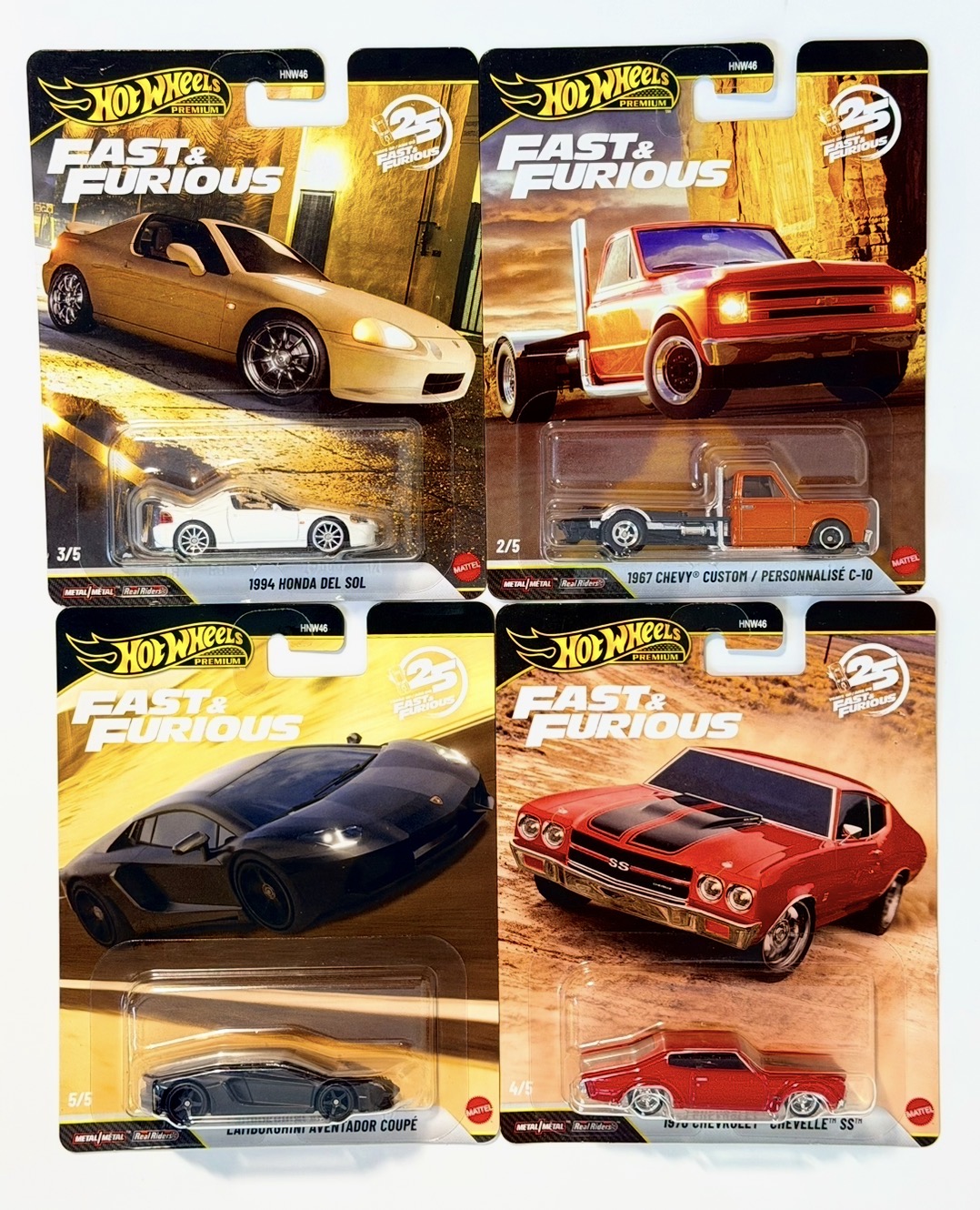 Hot Wheels Fast & Furious Set of 4
