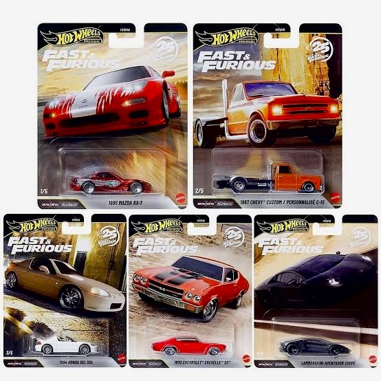 Hot Wheels Premium Fast & Furious Chase Set of 5