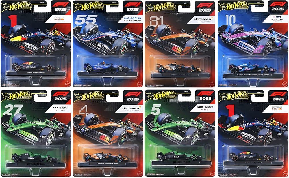 Hot Wheels Formula 1 Full Box Set of 8