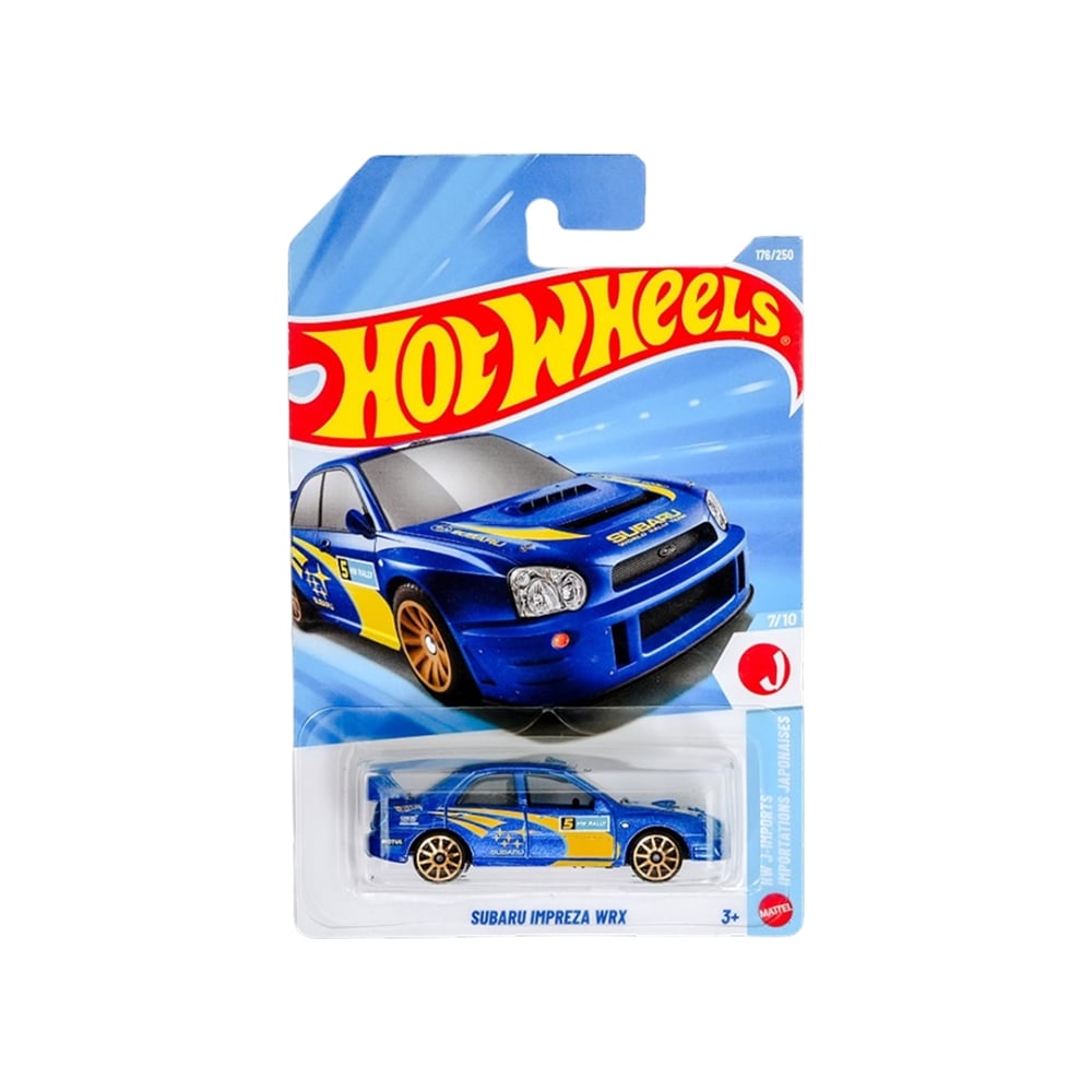 HW Subaru Impreza WRX Die-Cast Toy Car, Blue, Importations Anforaiser Series, 7/10, Ages 3+