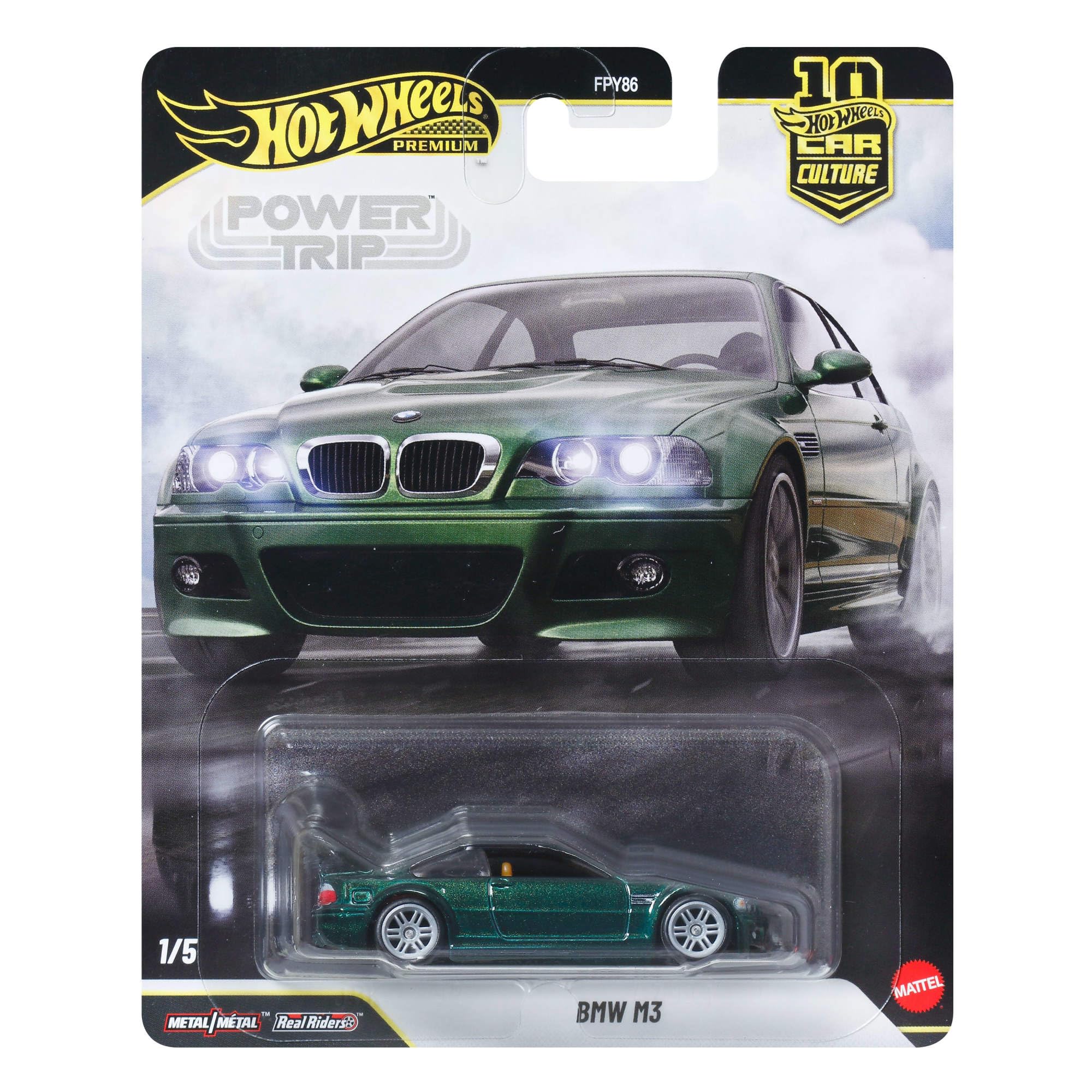 Hot Wheels Premium Car Culture Collectible Toy Car, 1:64 Scale Die-Cast BMW M3 E46, Eurospeed Vehicle with Real Riders Tires | Collectible Toy Car, Eurospeed Vehicle, Real Riders Tires