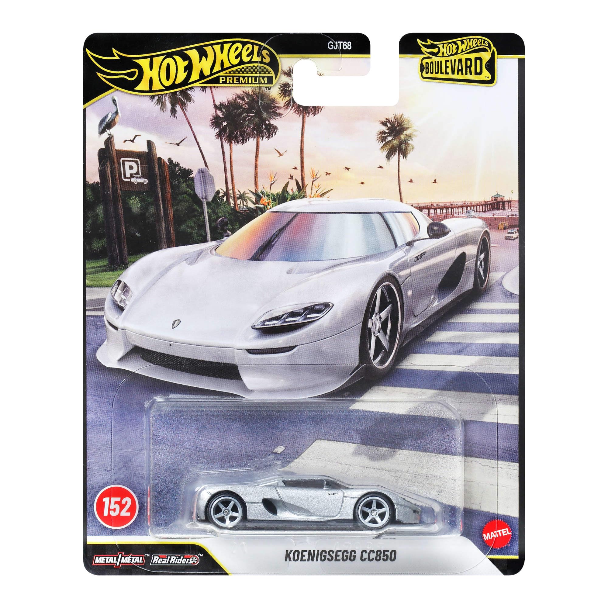 Hot Wheels Koenigsegg CC850 Boulevard™ Vehicle, 1 Premium 1:64 Scale Sports Car, Full Metal Body Construction & Real Riders™ Tires, Toy for Collectors & Car Enthusiasts