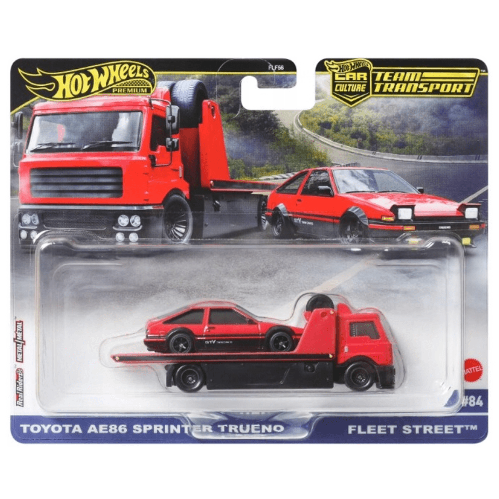 Hot Wheels® Team Transport Toyota AE86 Sprinter Trueno, Celebrates Racing Experience & Car Culture, Vehicles, 1:64 Scale Car & Transport, Gift for Race Fans & Toy Car Collectors