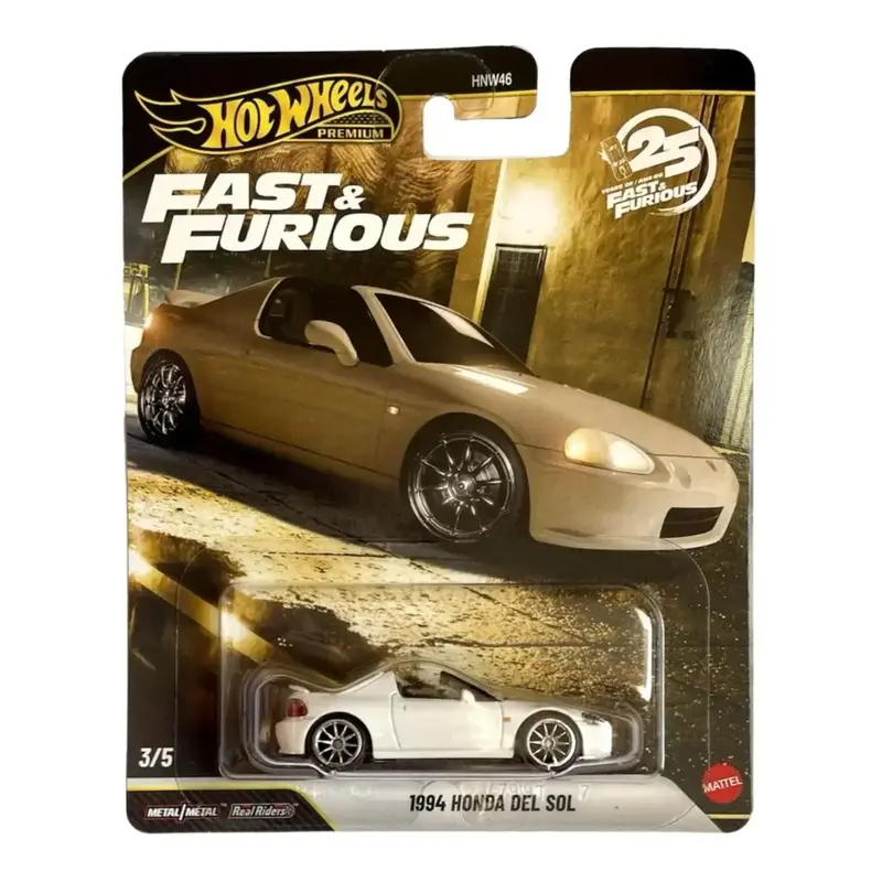 Hot Wheels® Cars, Premium Fast & Furious™ 1994 Honda DEL SOL, 1:64 Scale Die-Cast Car for Collectors Inspired by Fast & Furious™ Movie Franchise​​