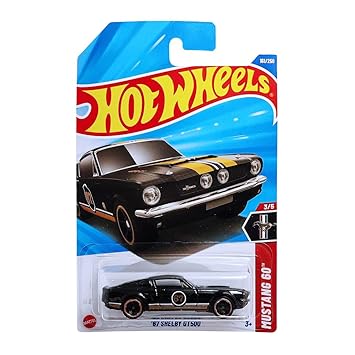 Hot Wheels 1:64 67 Shelby GT500 Mustang Go Ages 3 and Up 161/250 (Black)