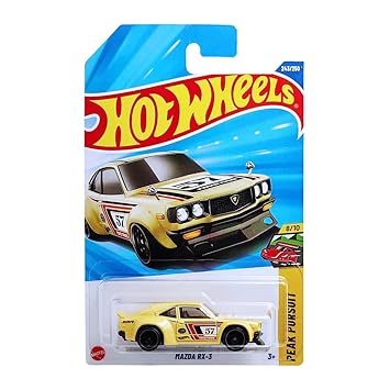 Hot Wheels 1:64 Mazda RX-3 Peak Pursuit Ages 3 and Up 243/250 (Yellow)