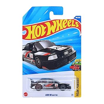 Hot Wheels 1:64 Scale Audi 90 Quattro Peak Pursuit Ages 3 Years and Up 199/250 (Black)