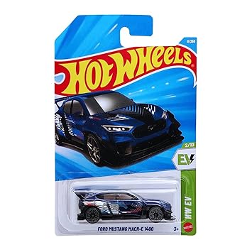 Hot Wheels 1:64 Scale Ford Mustang Mach-E 1400 HW EV Ages 3 Years and Up 8/250 (Blue)