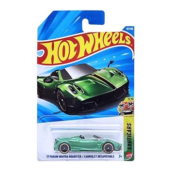 Hot Wheels 17 Pagani Huayra Roadster Exotics Ages 3 and Up 101/250 (Green)