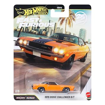Hot Wheels® 1970 Challenger F2, Premium Fast & Furious™ 1:64 Scale Die-Cast Car for Collectors Inspired by Fast & Furious™ Movie Franchise​​