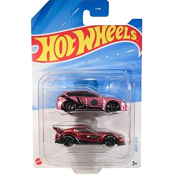 Hot Wheels 2-Pack Die-Cast Cars, Toyota Supra Red and Subaru WRX STi Pink, Collectible Race Vehicles, Ages 3+ (Red/Pink)