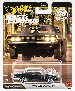 Hot Wheels® 70 Dodge Charger R/T, Premium Fast & Furious™ 1:64 Scale Die-Cast Car for Collectors Inspired by Fast & Furious™ Movie Franchise​​