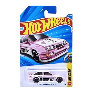 Hot Wheels 87 Ford Sierra Cosworth HW Euro Ages 3 and Up 116/250 (Pink)