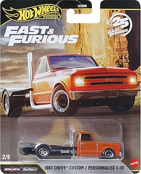 Hot Wheels® Cars, Premium Fast & Furious™ 1967 Chevy Custom C-10, 1:64 Scale Die-Cast Car for Collectors Inspired by Fast & Furious™ Movie Franchise​​