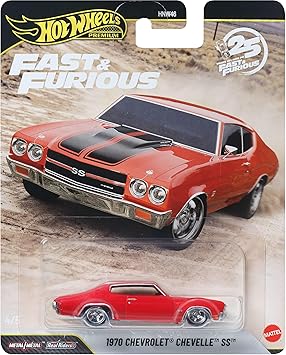 Hot Wheels® Cars, Premium Fast & Furious™ 1970 Chevrolet Chevelle SS, 1:64 Scale Die-Cast Car for Collectors Inspired by Fast & Furious™ Movie Franchise​​