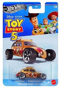 Hot Wheels Custom Volkswagen Beetle Toy Car, Entertainment-Themed 1:64 Scale Vehicle with Enhanced Deco, Exclusive Wheels & Collectible Packaging (Styles May Vary)