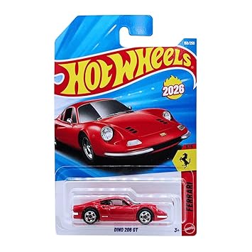 Hot Wheels Dino 206 GT Ferrari Ages 3 and Up 150/250 (Red)