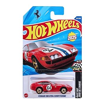 Hot Wheels Ferrari 365 GTB4 Competizione Race Day Ages 3 Years and Up 222/250 (Red)