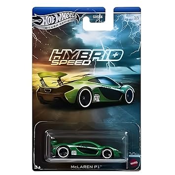 Hot Wheels Hybrid Speed 1:64 Mclaren P1 Silver Series for 3 Years & Above 3/5 (Green)