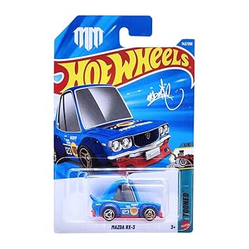 Hot Wheels Mazda RX-3 Tooned Ages 3 and Up 142/250 (Blue)
