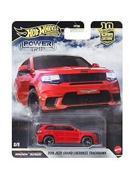 Hot Wheels Premium Car Culture Collectible Toy Car, 1:64 Scale Die-Cast 2019 Jeep Grand Cherokee TRACKHAWK, Eurospeed Vehicle with Real Riders Tires
