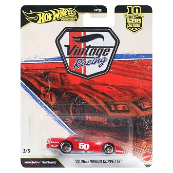 Hot Wheels Premium Car Culture Collectible Toy Car, 1:64 Scale Die-Cast Greenwood Corvette, Eurospeed Vehicle with Real Riders Tires