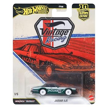 Hot Wheels Premium Car Culture Collectible Toy Car, 1:64 Scale Die-Cast Jaguar XJS, Eurospeed Vehicle with Real Riders Tires
