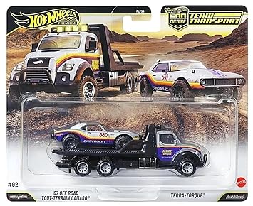 Hot Wheels® Team Transport 67 Off Road Tout-Terrain Camaro, Celebrates Racing Experience & Car Culture, Vehicles, 1:64 Scale Car & Transport, Gift for Race Fans & Toy Car Collectors