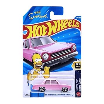 Hot Wheels The Simpsons Family Car Screen Time Ages 3 and Up 108/250 (Pink)