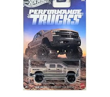 HW Silver Series Performance Trucks 2019 Chevrolet Silverado Trail Boss LT, 1:64 Scale Gold/Bronze Diecast Toy Pickup Truck