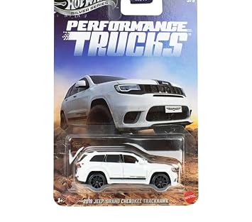 HW Silver Series Performance Trucks 2019 Jeep Grand Cherokee Trackhawk, 1:64 Scale White Diecast Toy Car SUV