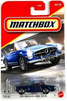 Matchbox 1:64 Scale 1963 Mercedes Benz 230 SL for 3 Years & Above 55/125 (Blue)