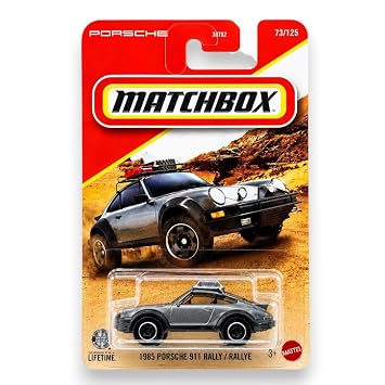 Matchbox 1:64 Scale 1985 Porsche 911 Rally for 3 Years & Above 73/125 (Grey)