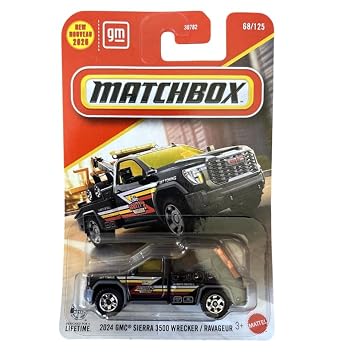 Matchbox 1:64 Scale 2024 GMC Sierra 3500 Wrecker for 3 Years & Above 68/125 (Black)